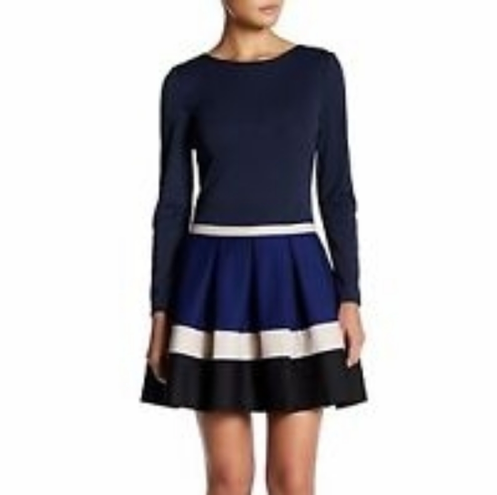 MAAC London drop waist pleat dress